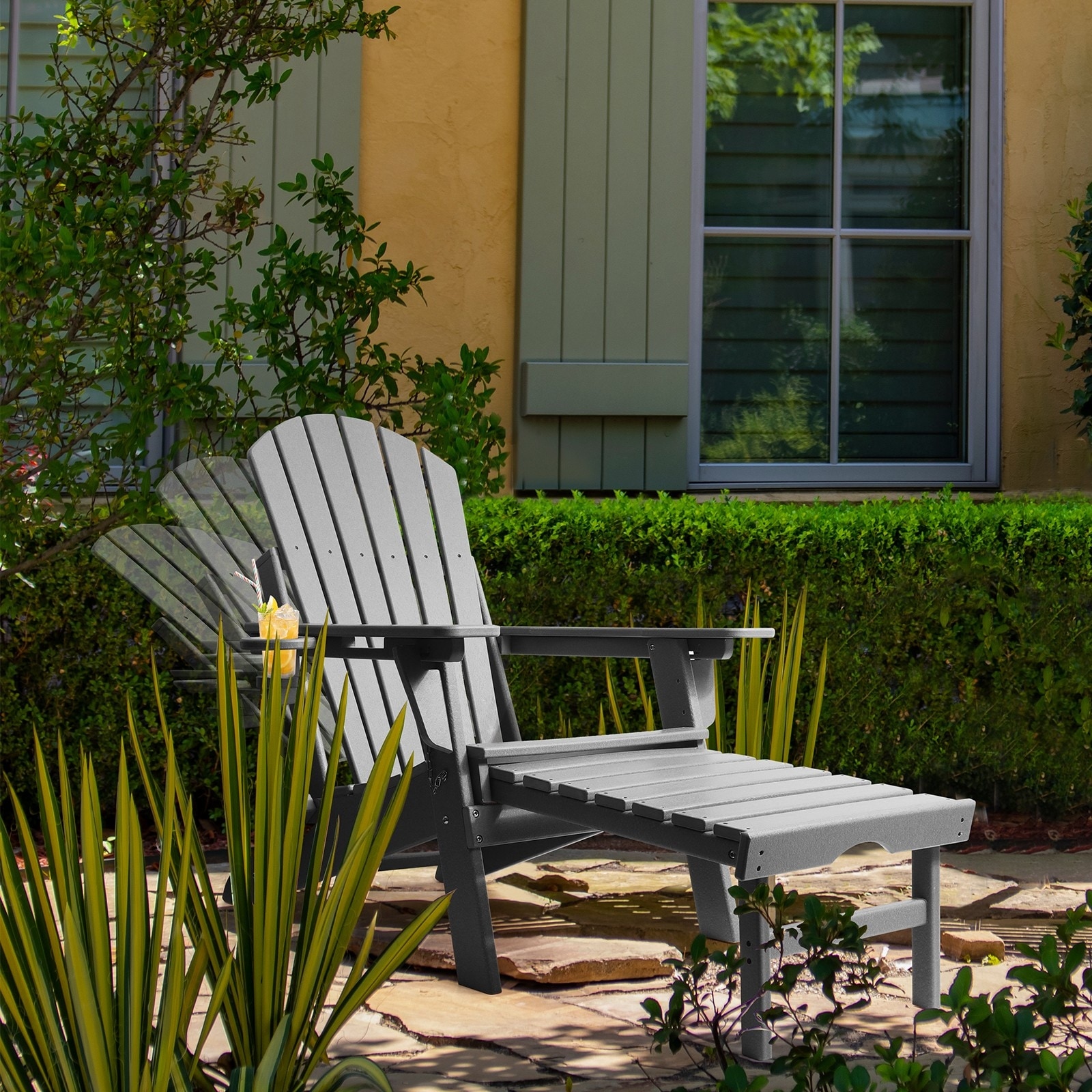 Adirondack chair with cheap built in ottoman