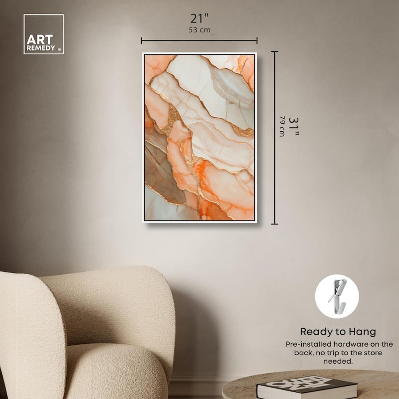 Peach Agate Flow Canvas by Art Remedy
