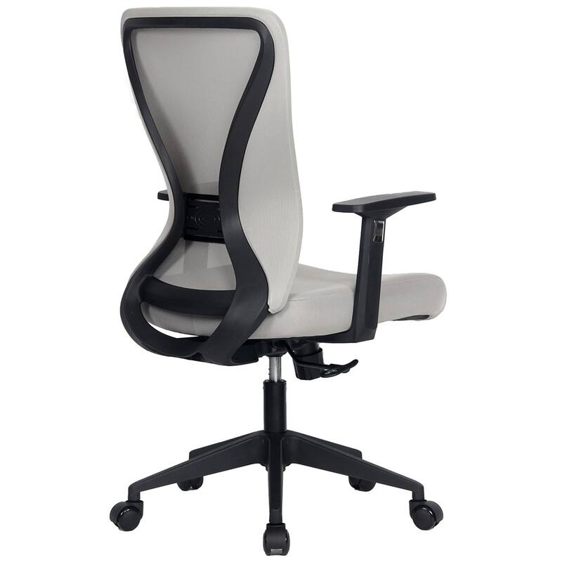 Modern Home Xelo Solo Mid-Back Desk/Office Task Chair, Computer Ergonomic Mesh Back Lumbar Support with Armrests - Black/Gray
