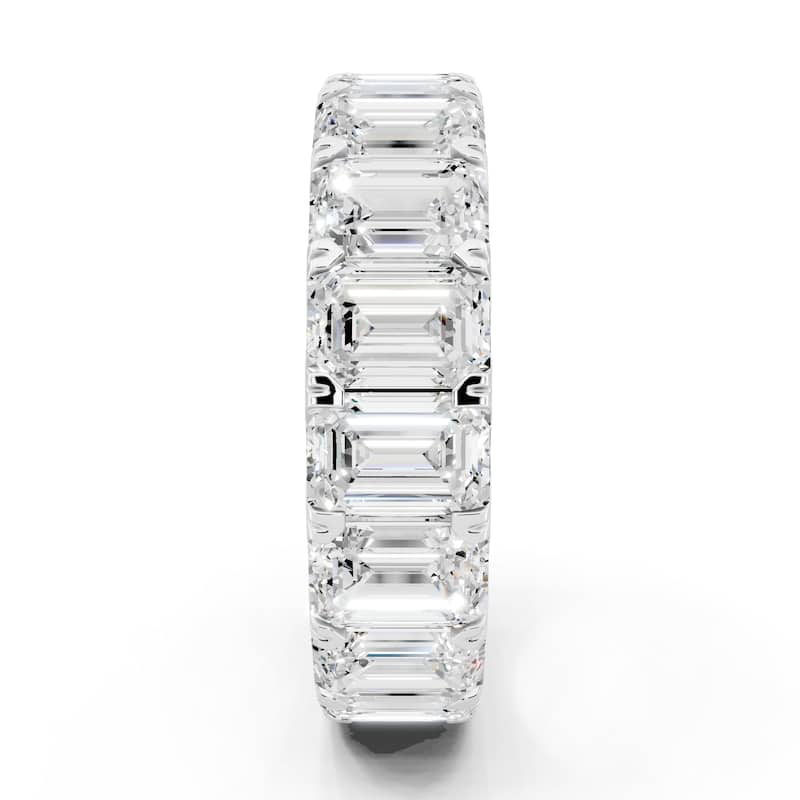 Auriya 14k Gold 7 1/2ctw Emerald Lab Grown Diamond Eternity Ring (E-F VS)