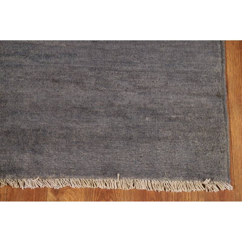 Gray & Blue Gabbeh Modern Foyer Rug Handmade Wool Carpet - 3'5"x 4'10"