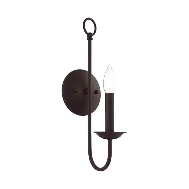 1 light wall sconce light bronze fixture light alloy steel bedroom light