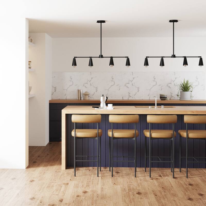 Nathan James Violet 4-Light Ceiling Track Light, Mid-Century Modern Flush Mount Spotlight Fixture