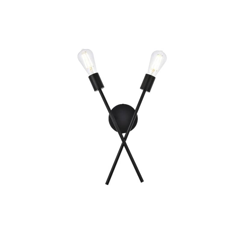 Ariel 2 Light Wall Sconce - Black