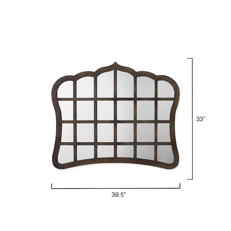 Alden Décor Vera Window Wood Mirror - Natural