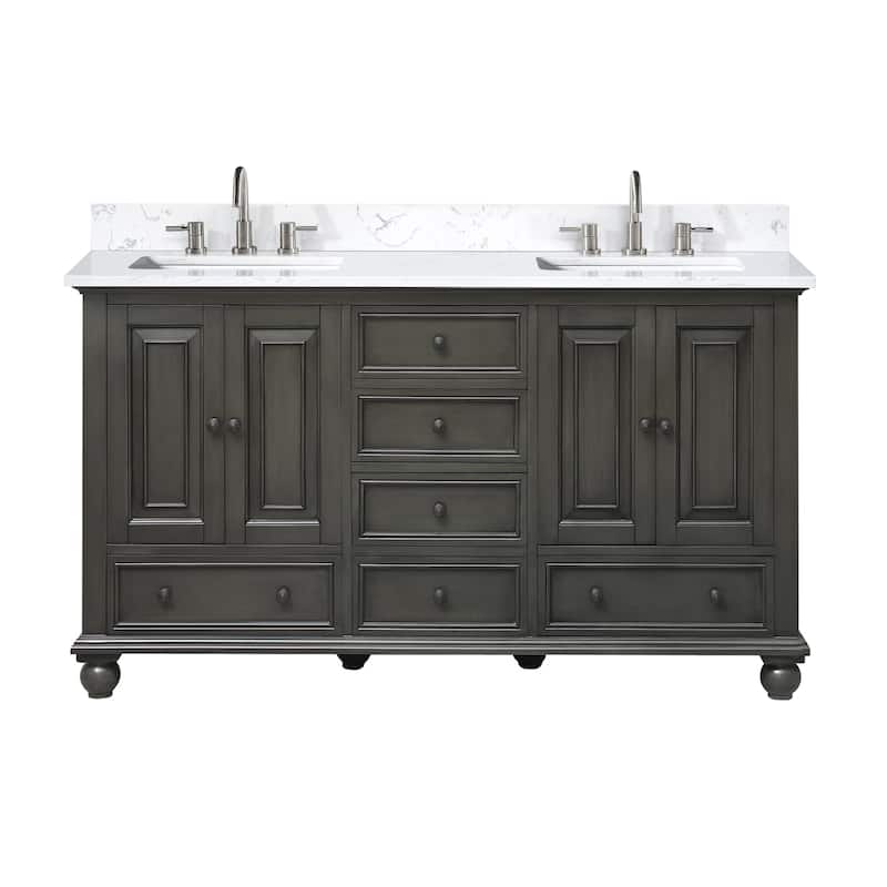 Avanity THOMPSON-VS61-E Thompson 60" Free Standing Double Basin Vanity - Charcoal Glaze
