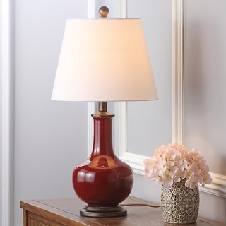SAFAVIEH Lighting 25-inch Carolanne Red Table Lamp (Set of 2) - 14"x14"x23.5"