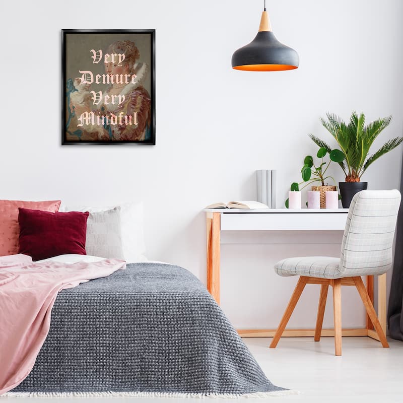 Stupell Demure & Mindful Classic Framed Floater Canvas Wall Art Design By Lil' Rue