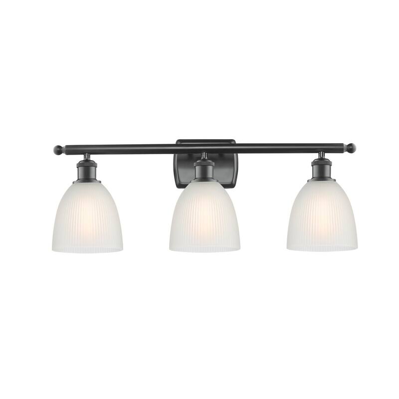 Innovations Lighting Castile 3 Light 26" Wide Bathroom Vanity Light - Matte Black / White