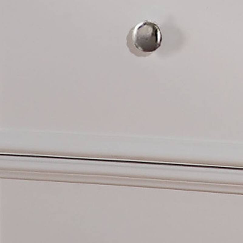Contemporary Style Wood and Metal Nightstand with 2 Drawers, White