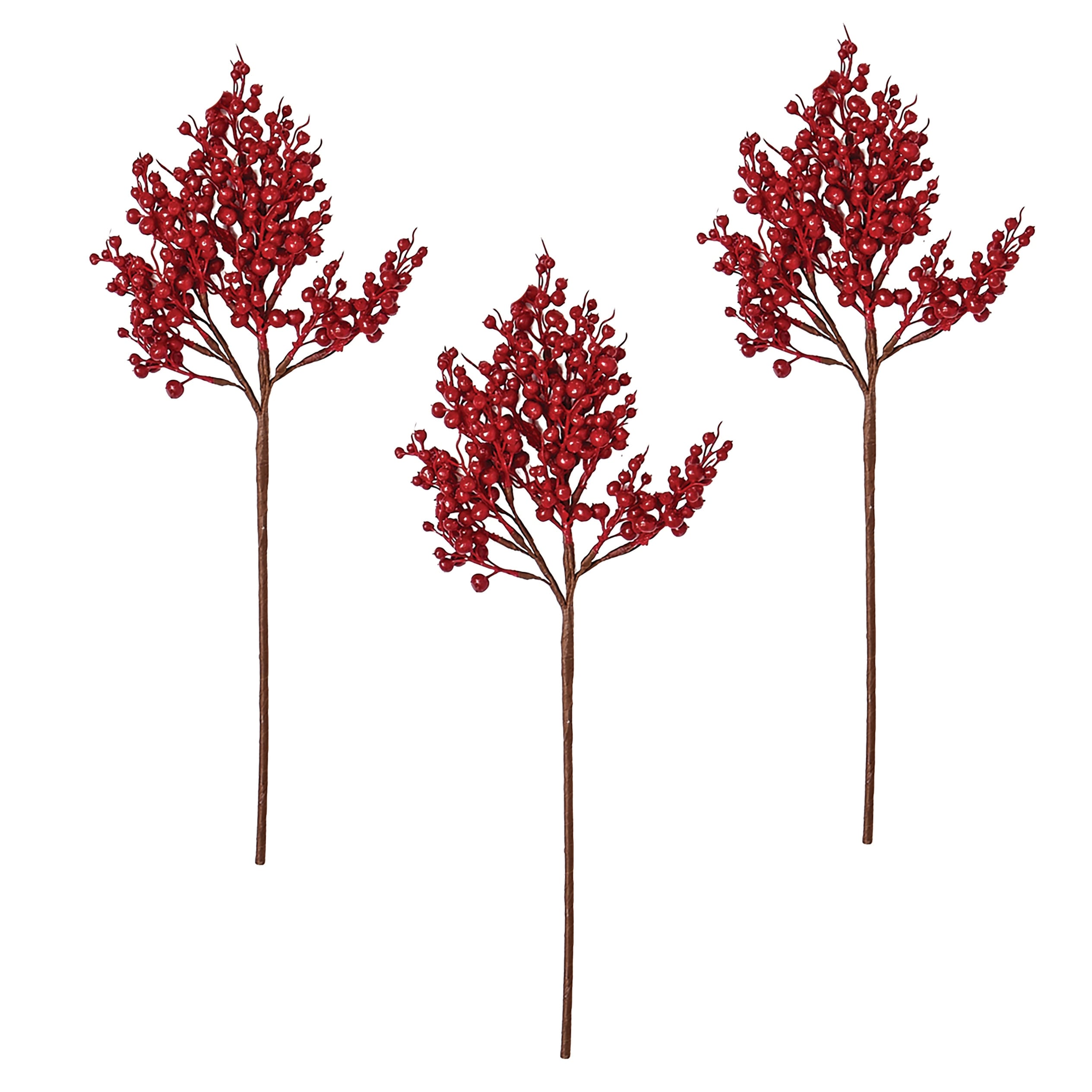 18" Weatherproof Berry Pick, Red, Set of 3 - Red