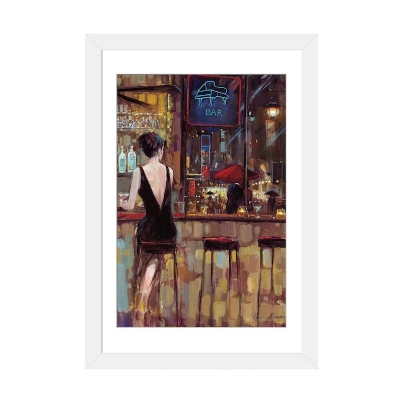 iCanvas "Piano Bar" by Ruane Manning - White - 32x24x1