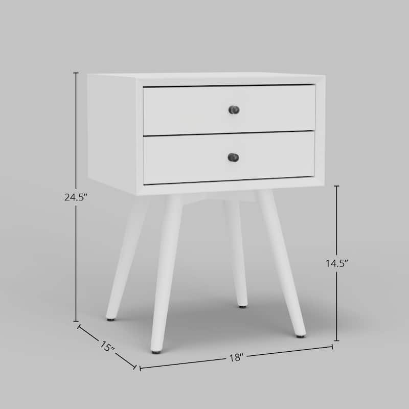 Flynn Small 2-Drawer Mahogany Nightstand with Legs