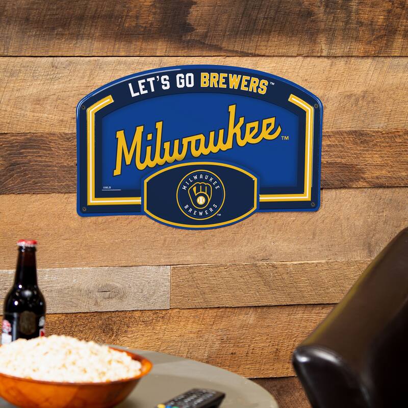 Milwaukee Brewers Embossed Steel Wall Sign, 11" x 17"