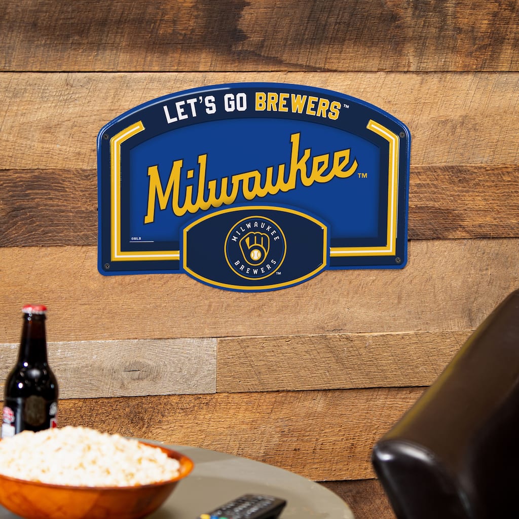 Milwaukee Brewers Embossed Steel Wall Sign, 11" x 17"