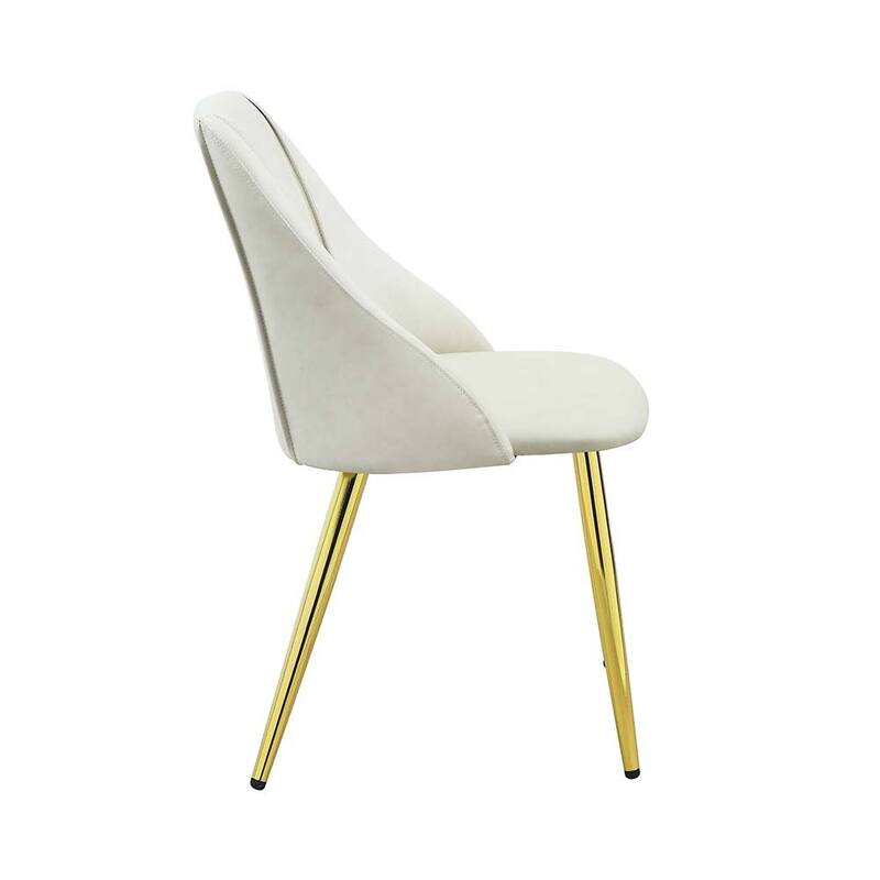 Set of 2 Synthetic Leather Upholstered Dining Chairs, White