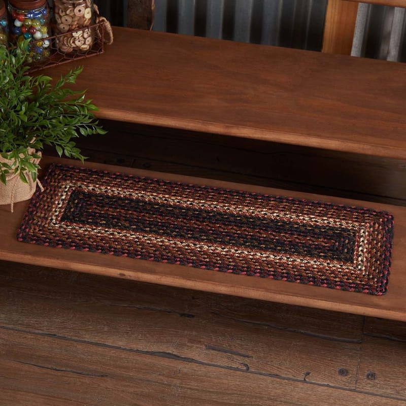 Beckham Jute Stair Tread Rect Latex 8.5x27 - Red - 8.5x27