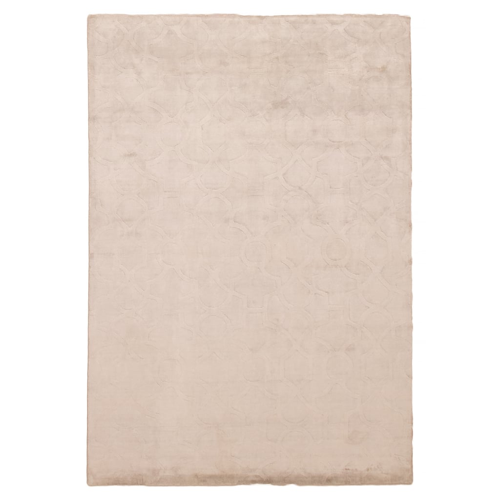 ECARPETGALLERY Hand Loomed Kashkuli Gabbeh White Viscose Rug - 5'4 x 7'8