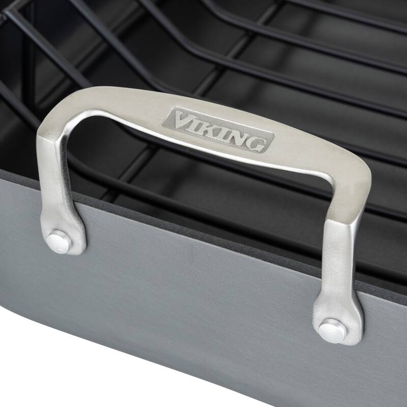 Viking Hard Anodized Nonstick Roaster with Rack and Carving Set