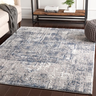 Shonda Blue & Grey Traditional Oriental Area Rug - 7'10" x 10'3"