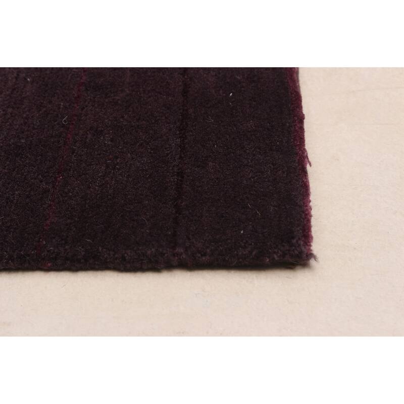 ECARPETGALLERY Hand-knotted Opulence Dark Purple Silk, Wool Rug - 6'2 x 6'7