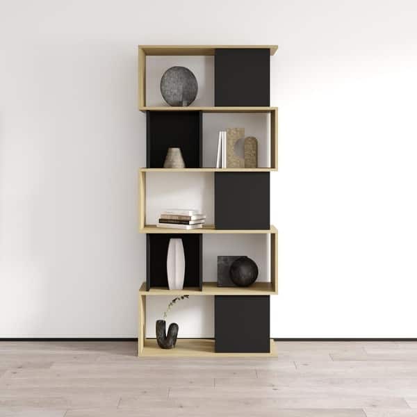 slide 2 of 13, Prato Bookcase Oak/Black