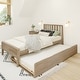 preview thumbnail 4 of 20, Max and Lily Twin-Size Bed with Slatted Headboard and Trundle Blonde