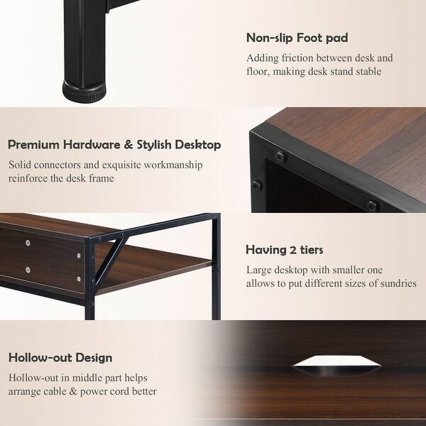 Shop Costway Modern Computer Laptop Desk Study Workstation Table