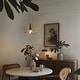 preview thumbnail 6 of 14, Modern Gold 1-Light Pendant Light with Textured Glass for Kitchen Island Bedroom - D11" x H67.9" Max