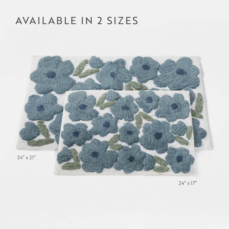 Becky Cameron 100% Cotton Floral Patterned Bath Mat