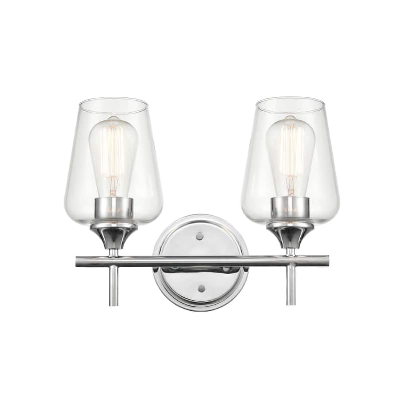 Millennium Lighting Ashford 2 Light Bathroom Vanity Fixture in Multiple Finishes with Clear Glass Shades