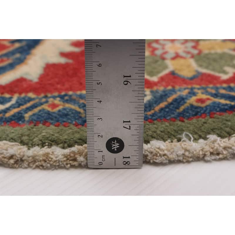 ECARPETGALLERY Hand-knotted Uzbek Ghazni Olive Wool Rug - 4'11 x 4'11