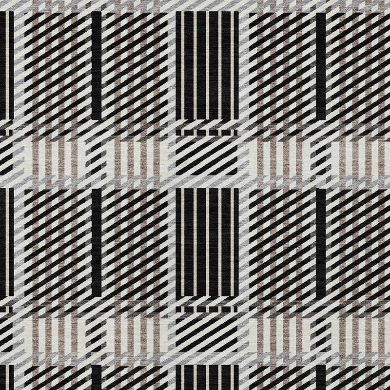 HomeRoots Plaid Transitional Rectangle Outdoor Rug