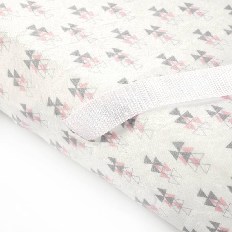 Lush Decor Elephant Stripe Geo Soft & Plush Changing Pad Cover - 32" x 16"