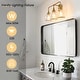 preview thumbnail 123 of 151, Modern Vanity Lights Dimmable Bathroom Light Fixtures with Glass Shade