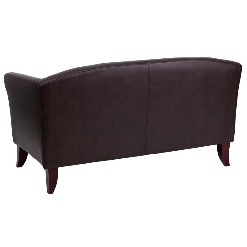 LeatherSoft Loveseat with Wood Feet