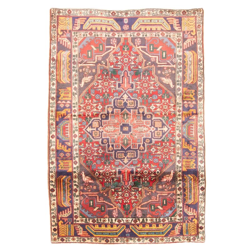 ECARPETGALLERY Hand-knotted Anadol Red Wool Rug - 3'4 x 4'11