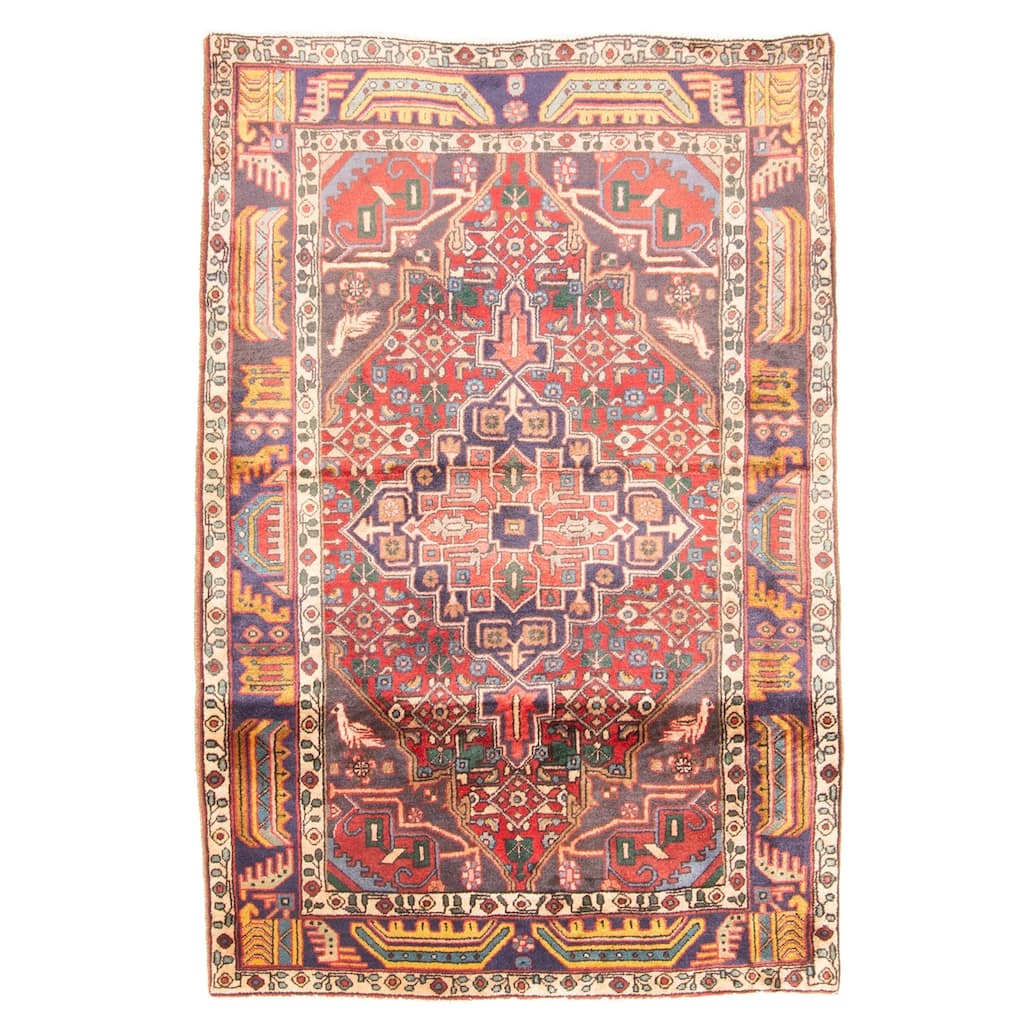 ECARPETGALLERY Hand-knotted Anadol Red Wool Rug - 3'4 x 4'11