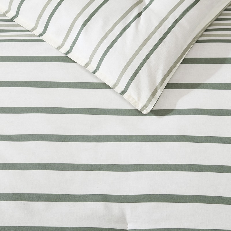 Eddie Bauer Cooper Stripe Cotton Reversible Comforter Set