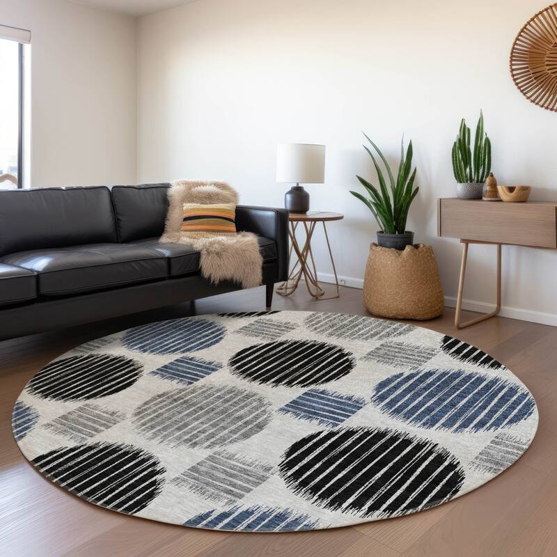 Premium Washable Super Soft Modern Pop Mayfield Rug - Gray - 8' x 8'