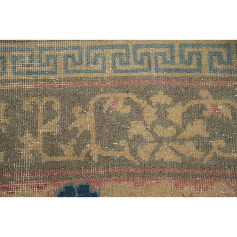 Hand Knotted Oriental 100% Wool Carpet Traditional Medallion Navy Blue & Blues Art Deco Area Rug - 10' 0'' X 8' 10''