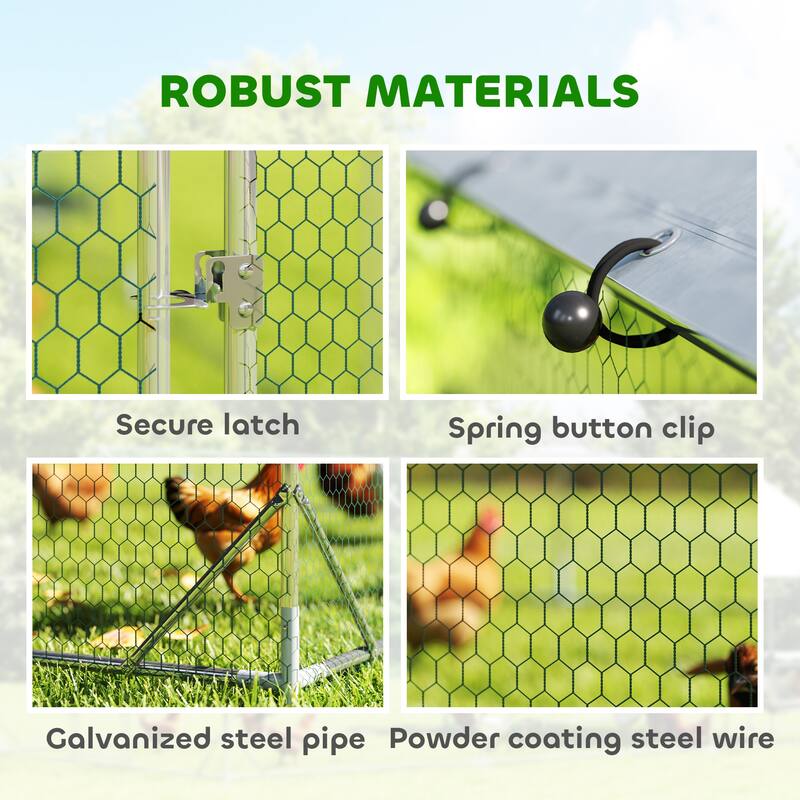 194 sq.ft Chicken Coop with Waterproof 420D Oxford Cover and Galvanized Frame Perches
