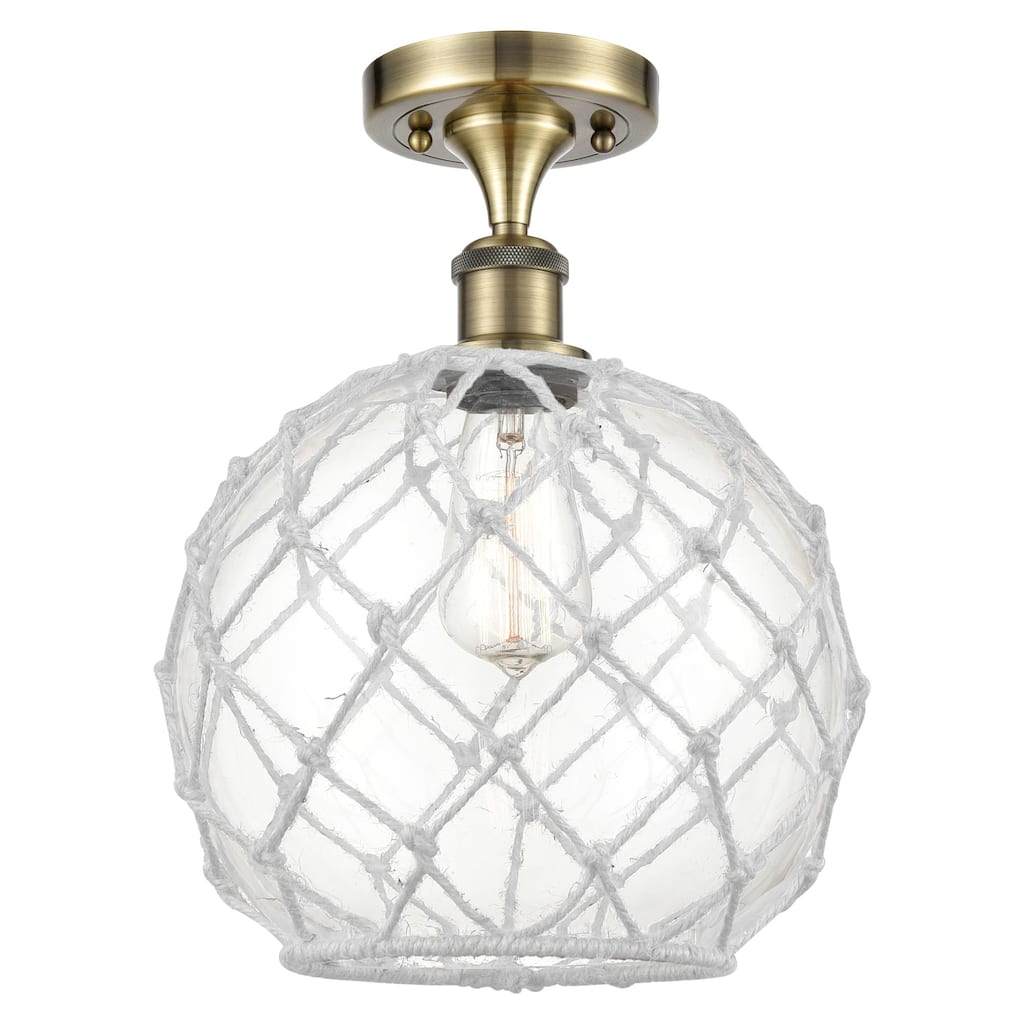 Innovations Lighting 516-1C-15-10 Farmhouse Rope Semi-Flush Farmhouse