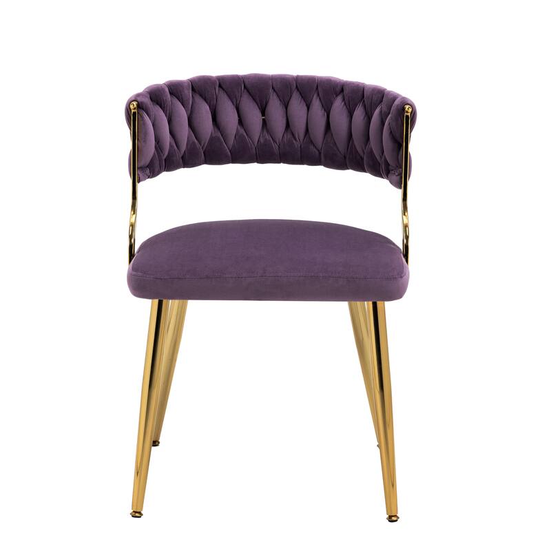 4PACK Upholstered Dining Chairs with Woven Back