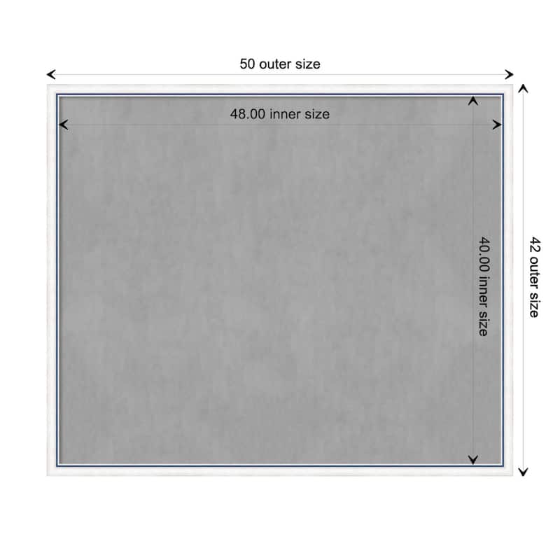 Amanti Art Morgan White Blue Framed Magnetic Board - Board Size 48x40