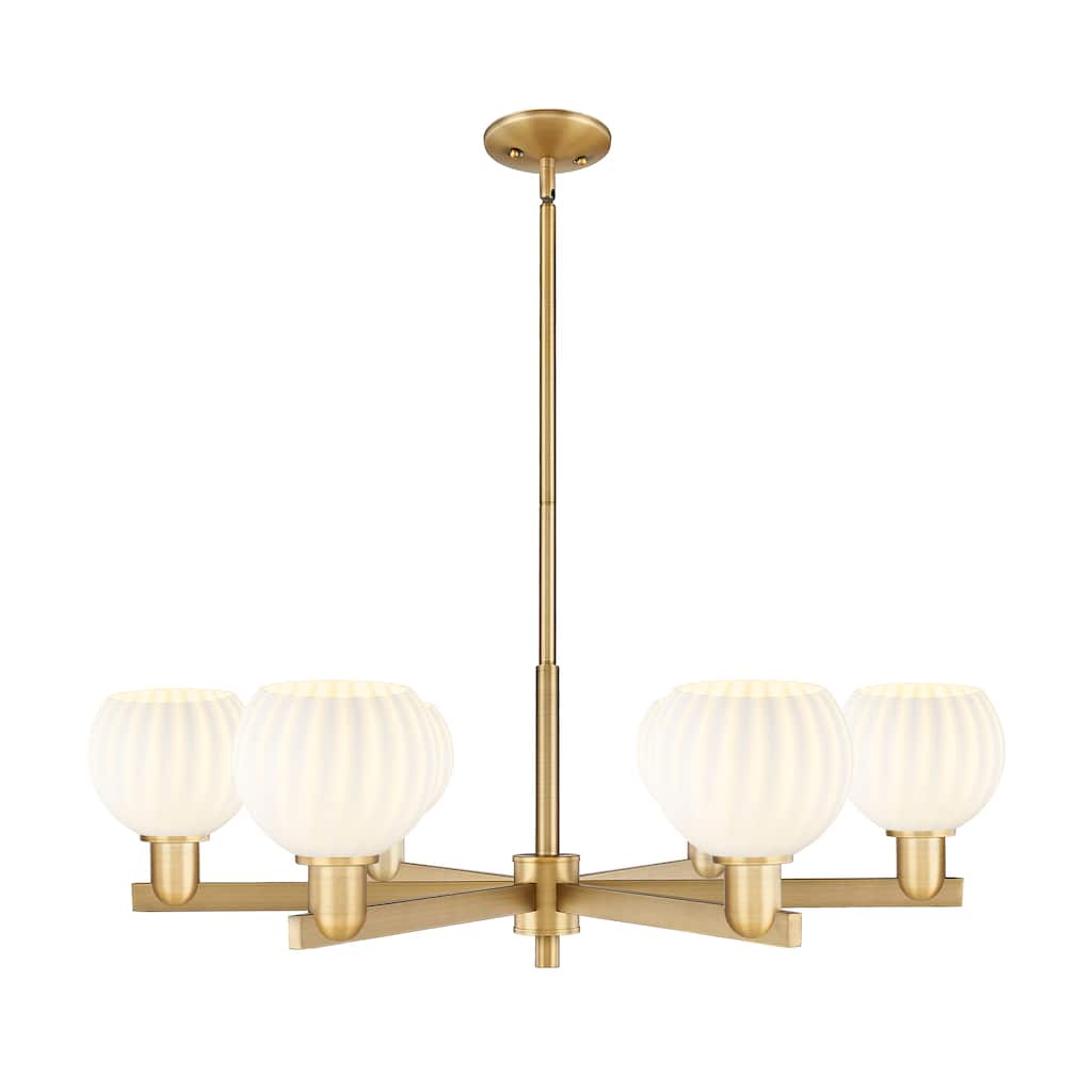 Innovations Lighting Endless Possibilities Arcadia - White Venetian - 6 Light 36" Stem Hung Chandelier