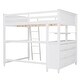 preview thumbnail 7 of 17, Full size Wooden Loft Bed with Drawers and Desk
