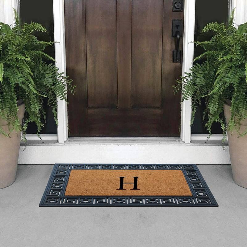 A1HC First Impression Carson Rubber and Coir 24" X 36", Heavy Duty, Easy to Clean Outdoor Monogrammed Doormat