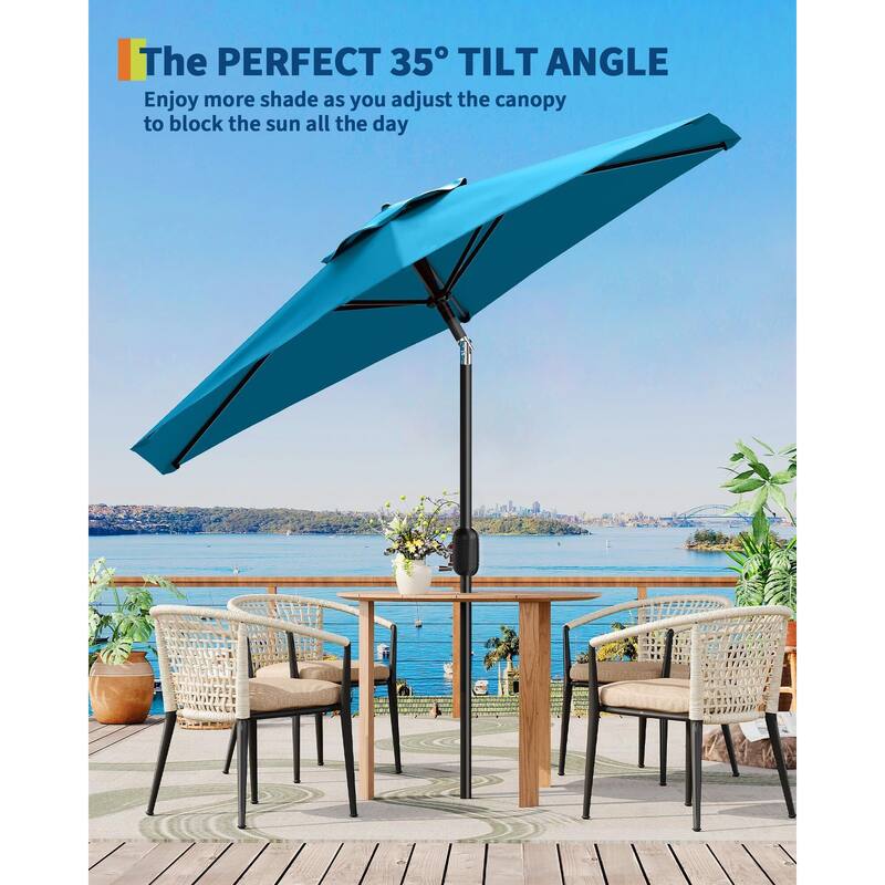 Coromose 7.5FT Patio Umbrella Outdoor, 6 Sturdy Ribs UV Protection,for Deck Poolside Backyard