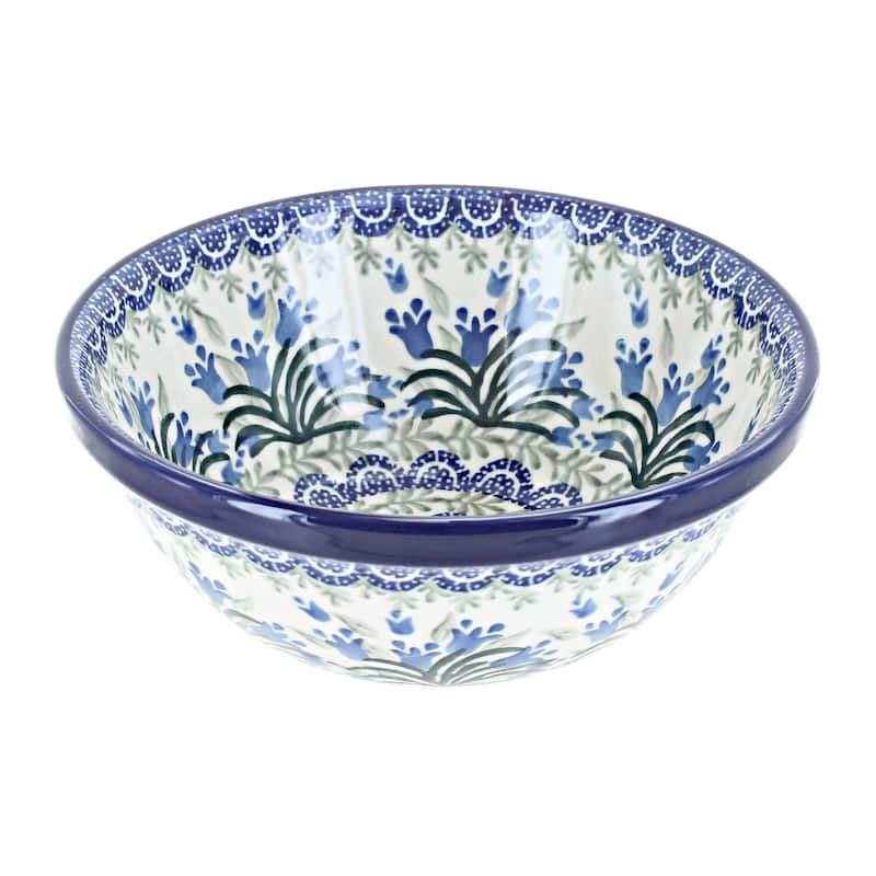 Blue Rose Polish Pottery Ceramika Artystyczna Cereal Bowl - Tulip Bouquet